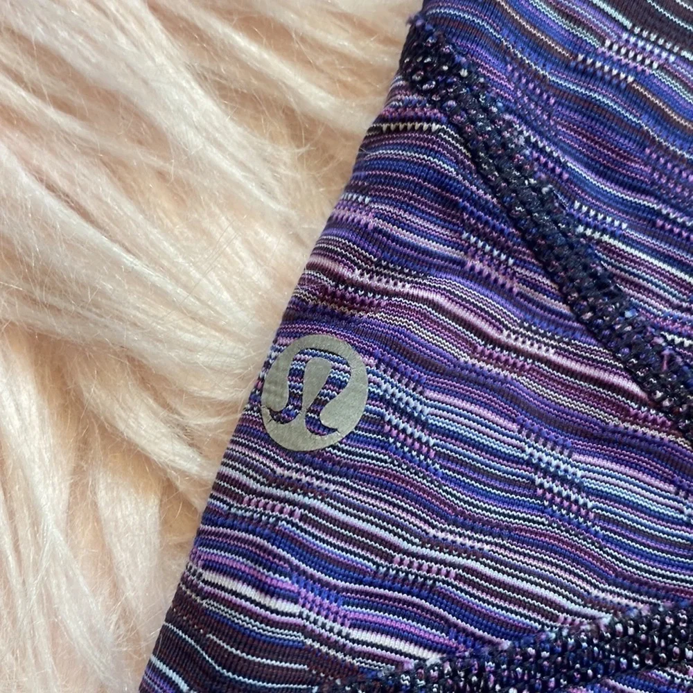 Lululemon Pace Rival Crop Leggings Spacedye Twist Ultra Violet sz 6